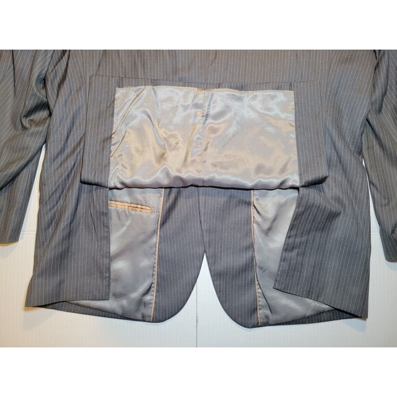 Caravelli Italy Charcoal Grey Pinstripe Jacket Blazer Sport Coat Mens 42S 36W - Picture 8 of 13